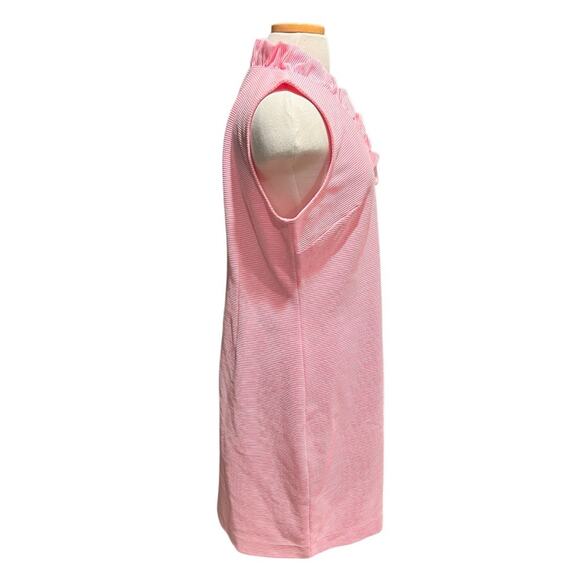 Talbots Plus Shift Dress Pink White Stripe Ruffle V Neck
Sleeveless Size 16 NWT - Picture 5 of 8